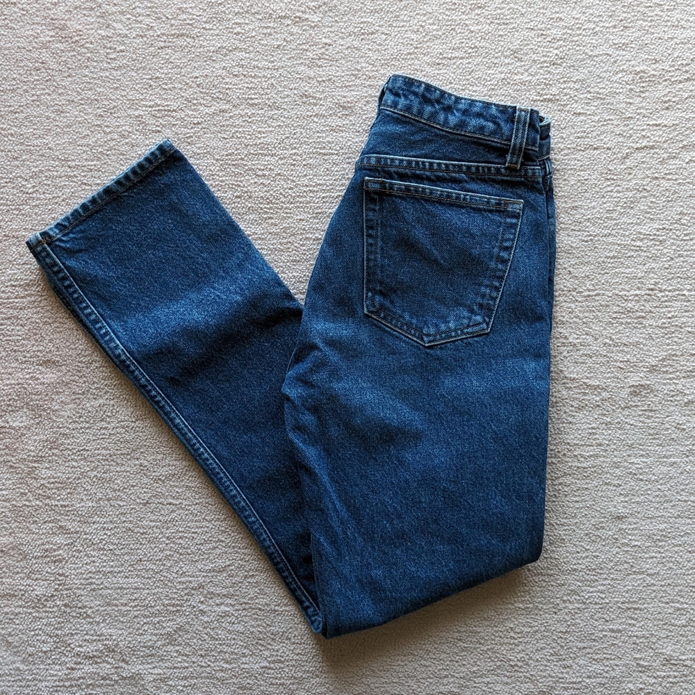 Reformation mid rise button fly jean, Baltic wash, size 24